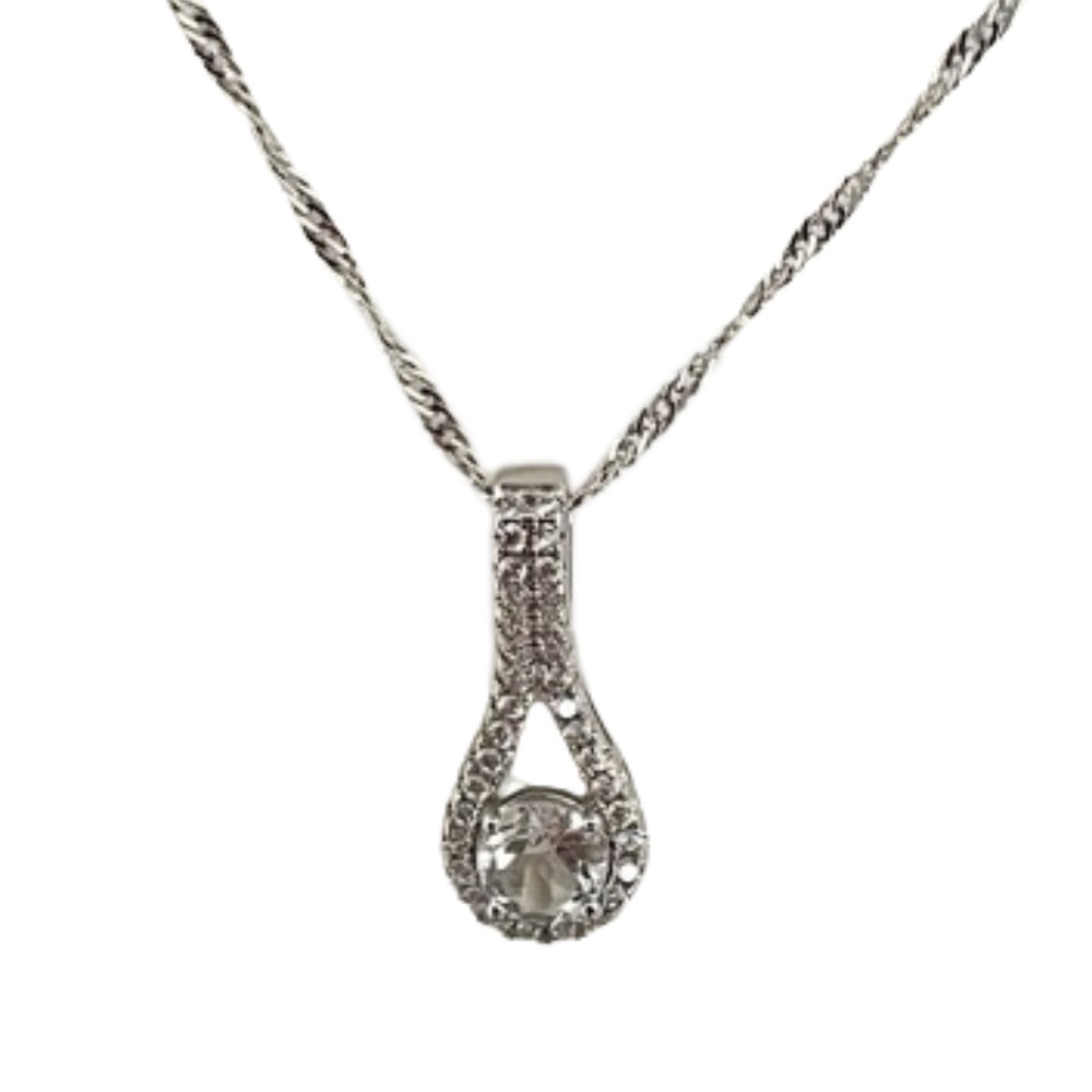 Dainty Silver & Crystal Pendant Necklace 🎉Host Pick🎉 - Picture 8 of 9